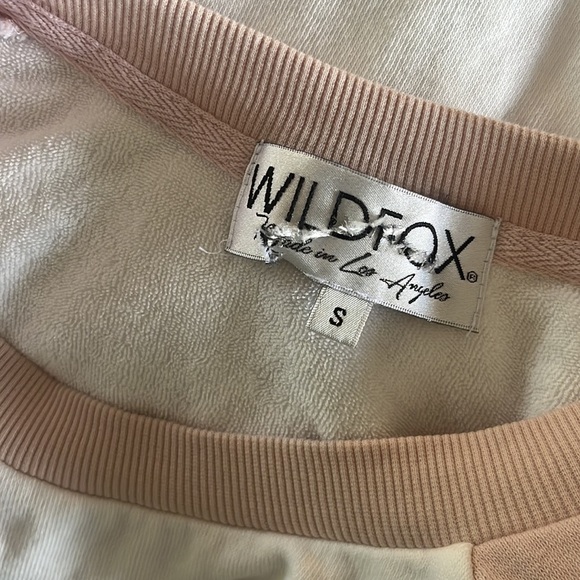 Wildfox Rainbow Striped Cropped Sweatshirt Terry Cloth Inside - Picture 8 of 11